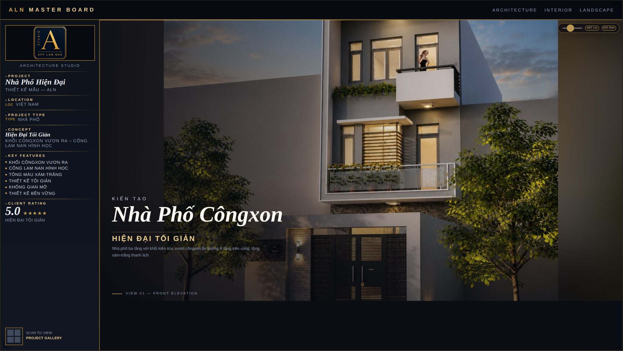 Nhà Phố Hiện Đại – Tối Giản (Mẫu NP-HD-022)